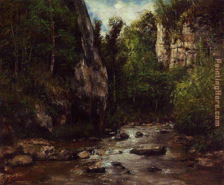 Landscape near Puit Noir near Ornans painting - Gustave Courbet Landscape near Puit Noir near Ornans art painting